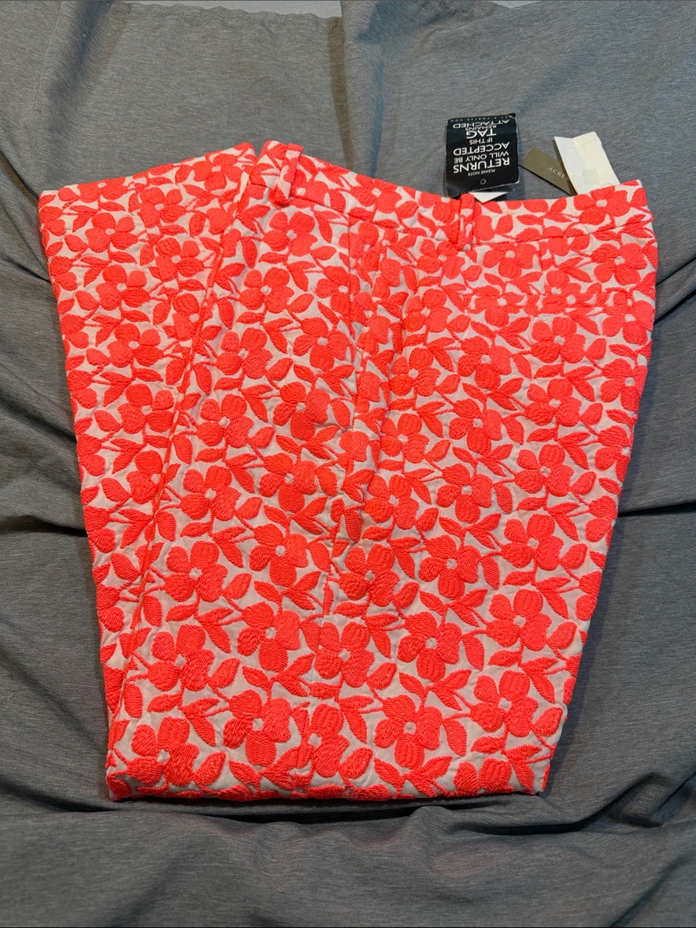J. Crew Girls' Coral Pink Floral Jacquard Skirt